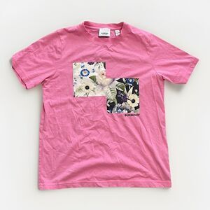 Burberry Pink Floral Print Jersey Crew Neck T-Shirt Girls Size 12Y Women XS